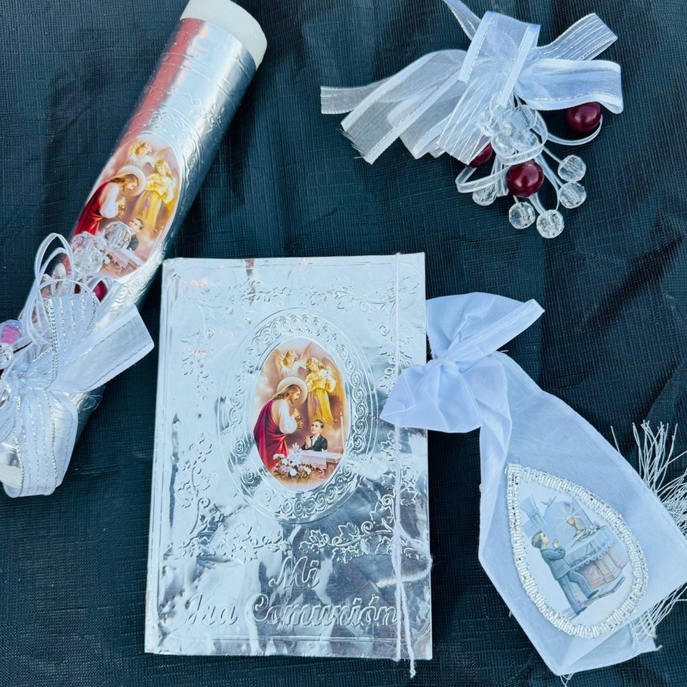 Silver Religious First Communion  Set